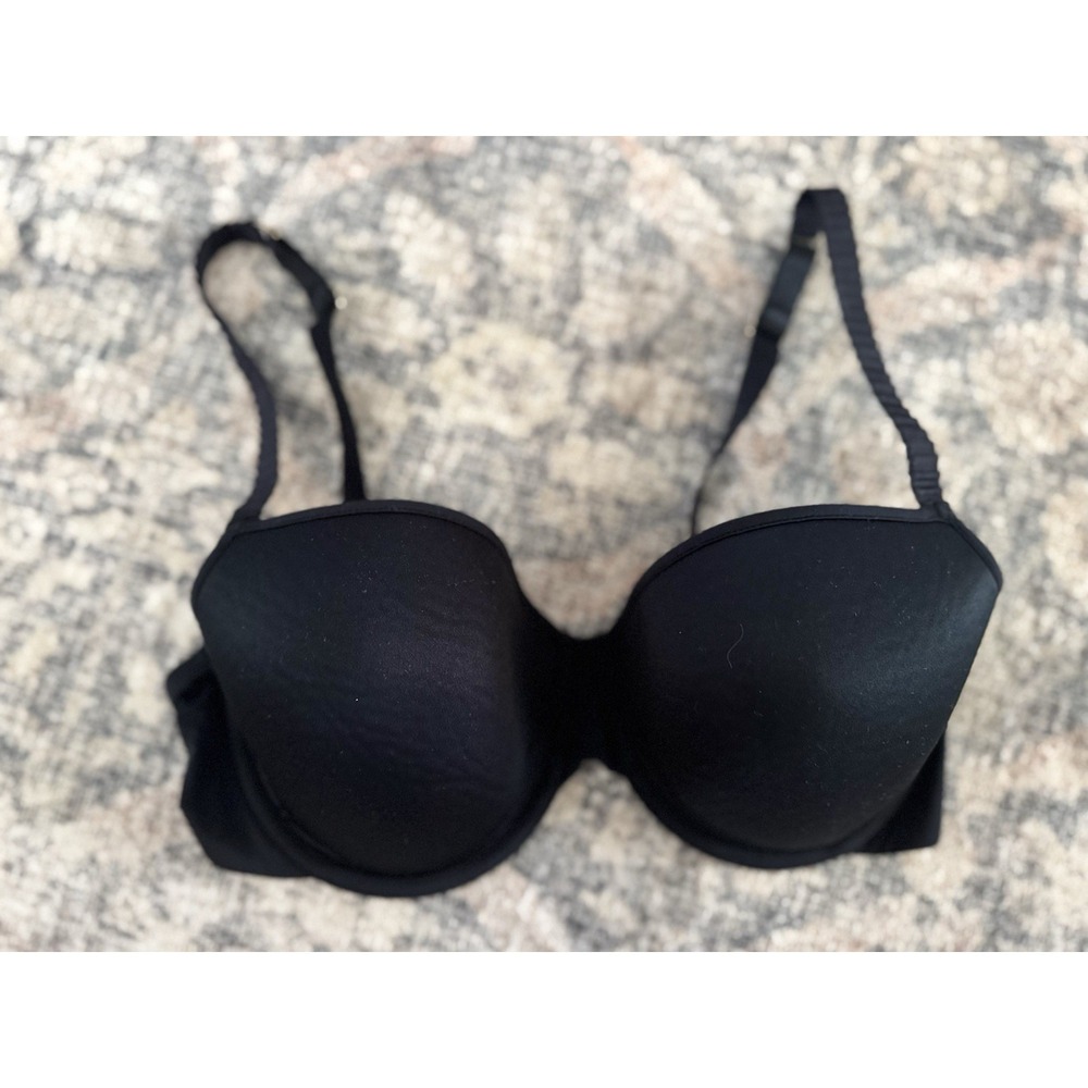 ThirdLove 24/7 Classic T Shirt Bra 34E Black Memory Foam Cups Ribbon Straps (B7)